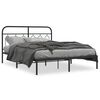 vidaXL Metal Bed Frame without Mattress with Headboard Black 140x190cm