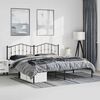 vidaXL Metal Bed Frame without Mattress with Headboard Black 183x213cm