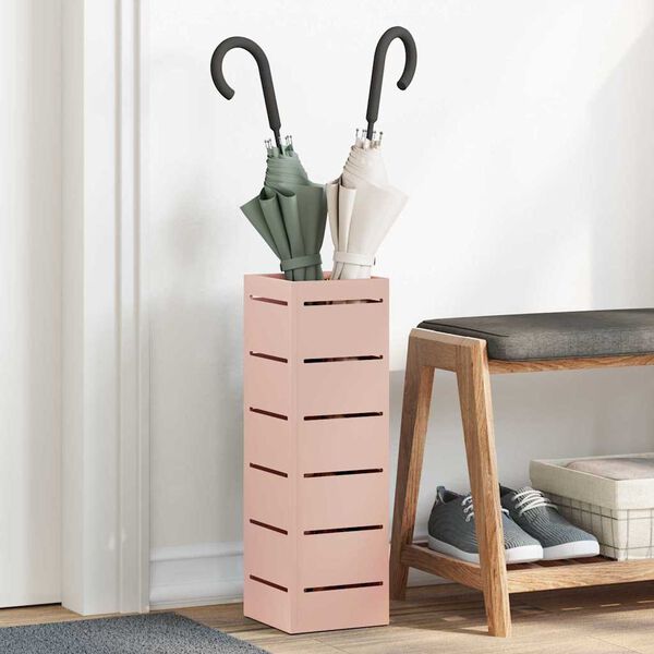 vidaXL Umbrella Stand Pink 15.5 x 15.5 x 49 cm Metal
