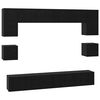 vidaXL TV Cabinet Set 8 pcs Black Oak Engineered Wood