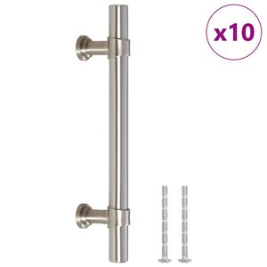 vidaXL Cabinet Handles 10 pcs Silver 96 mm Stainless Steel