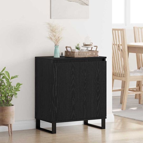 vidaXL Sideboard Black Oak 60 x 35 x 70 cm Engineered Wood