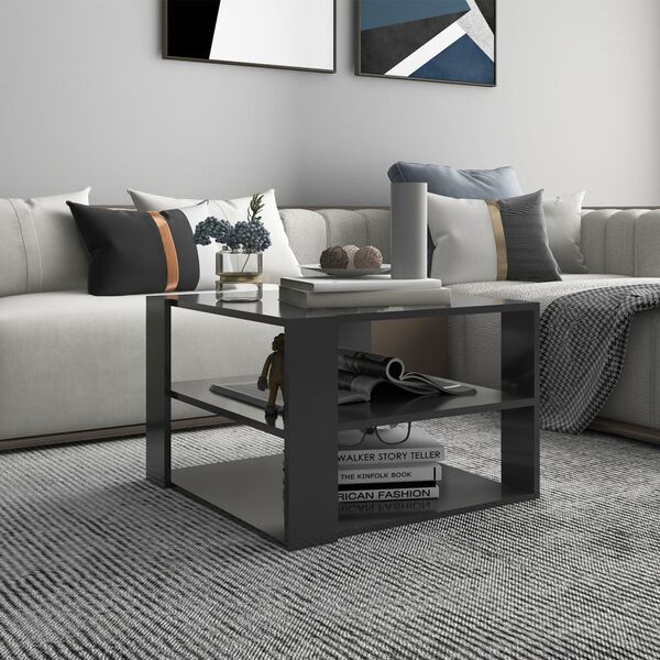 vidaXL Coffee Table Grey 60x60x40 cm Engineered Wood