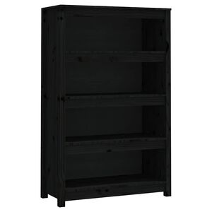 vidaXL Book Cabinet Black 80x35x126 cm Solid Wood Pine