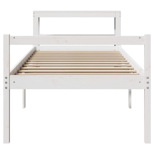 vidaXL Senior Bed with Headboard without Mattress White 75x190 cm Small Single