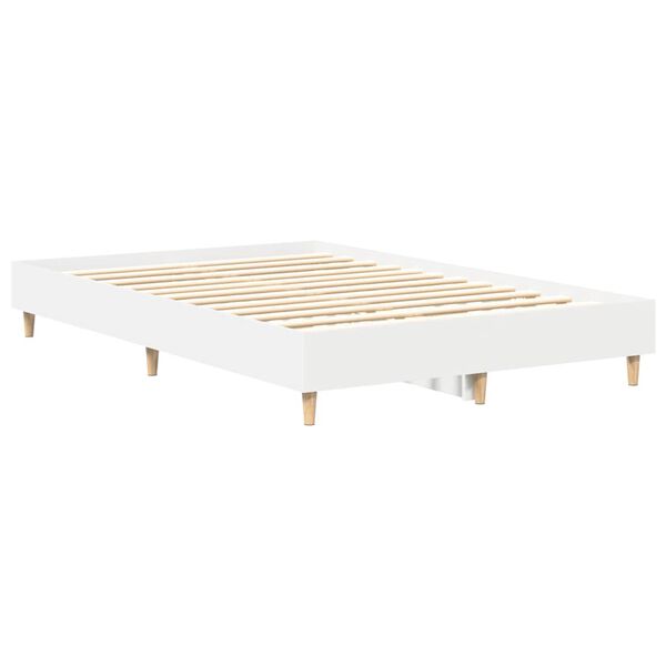 vidaXL Bed Frame No Mattress White 140x190 cm Engineered Wood