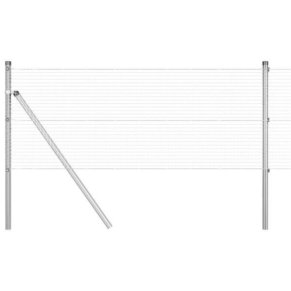 vidaXL Fence Post Silver 50 x 0.8 m (19 x 19 mm mesh) Steel