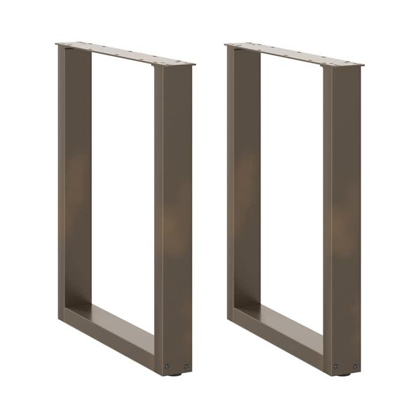 vidaXL Dining Table Legs U-Shaped 2 pcs Natural Steel 70x(72-73) cm Steel