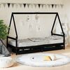 vidaXL Kids Bed Frame with Drawers Black 90x190 cm Solid Wood Pine