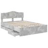 vidaXL Bed Frame with Drawer Concrete Grey 150 x 200 cm Engineer Wood