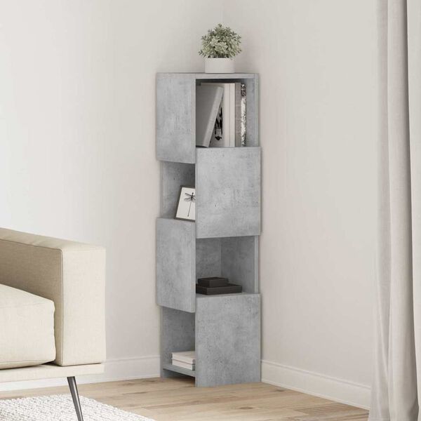 vidaXL Corner Cabinet Concrete Grey 25.5x25x102cm Engineered Wood