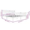 vidaXL Bed Frame without Mattress White Solid Wood 200x200 cm (810103+814115)