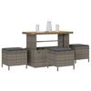 vidaXL Garden Dining Set Grey Poly rattan