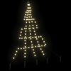 vidaXL LED Christmas Tree with Ground Spikes Warm White 180 cm Metal