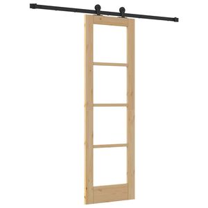 vidaXL Sliding Door ORKDAL 61 x 198.5 cm Solid Pine Wood and Glass