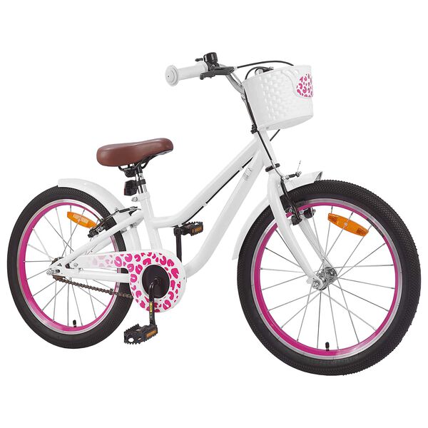vidaXL Kids Bike 18'' for 5-7 Years Old White