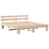 vidaXL Bed Frame with Headboard Natural 200 x 200 cm Solid Pine Wood