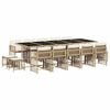 vidaXL 15 Piece Garden Dining Set with Cushions Beige Poly Rattan