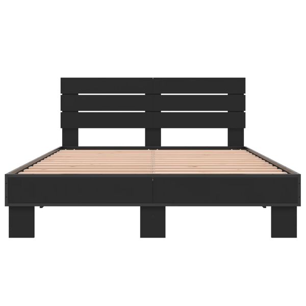 vidaXL Bed Frame without Mattress Black 140x190 cm