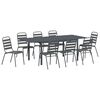 vidaXL Garden Dining Set 9 pcs Anthracite Powder-coated Steel