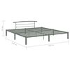 vidaXL Bed Frame without Mattress Grey Metal 180x200 cm Super King
