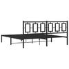 vidaXL Metal Bed Frame without Mattress with Headboard Black 180x200cm