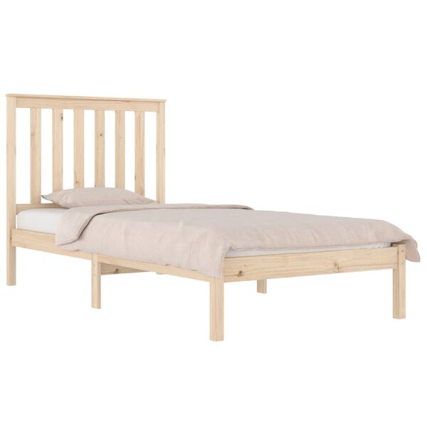 vidaXL Bed Frame without Mattress Solid Wood 100x200 cm (810007+818505)