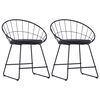 vidaXL Dining Chair | Set of 2 | Black | Powder-coated steel and faux leather