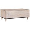vidaXL Coffee Table with Door Beige 100 x 54 x 40 cm Solid Acacia wood