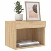 vidaXL Bedside Cabinets with LED Lights Wall-mounted 2 pcs Sonoma Oak