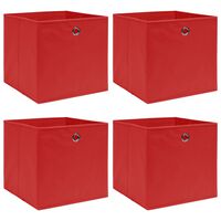 vidaXL Storage Boxes 4 pcs Red 32x32x32 cm Fabric