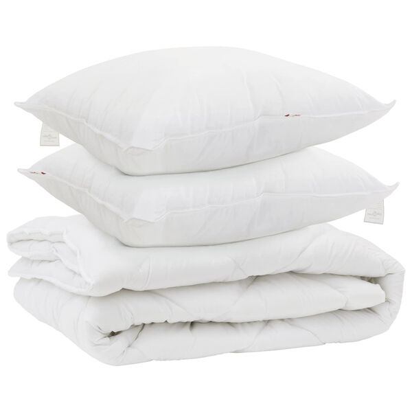 vidaXL All-season Duvet with Pillow 3 pcs White Microfiber