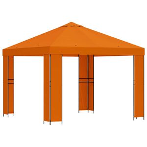 vidaXL Gazebo 3 x 3 m Orange Polyester and Steel 190 gsm