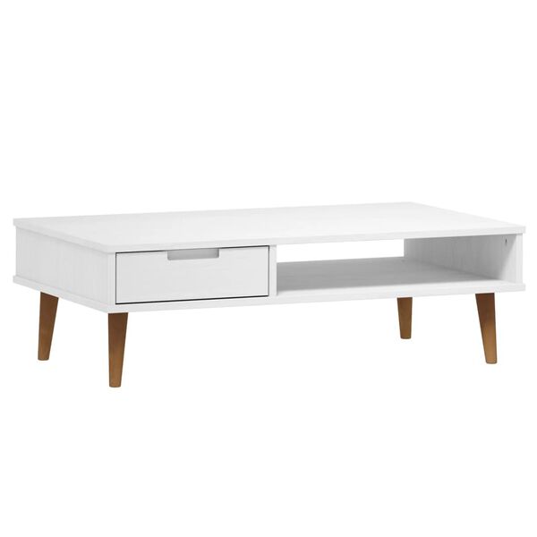 vidaXL Coffee Table MOLDE White 100x55x31 cm Solid Wood Pine
