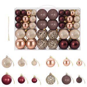 vidaXL Christmas Baubles 100 pcs Champagne and Brown 3 / 4 / 6 cm