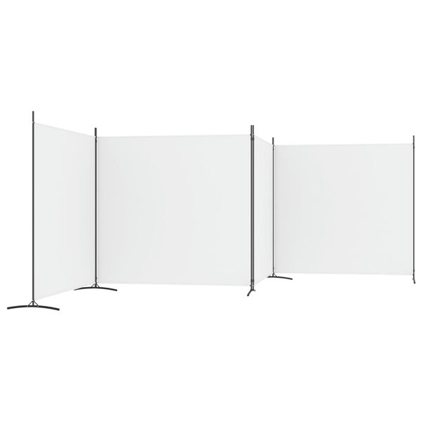 vidaXL 4-Panel Room Divider White 698x180 cm Fabric