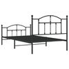 vidaXL Metal Bed Frame without Mattress with Footboard Black 107x203cm