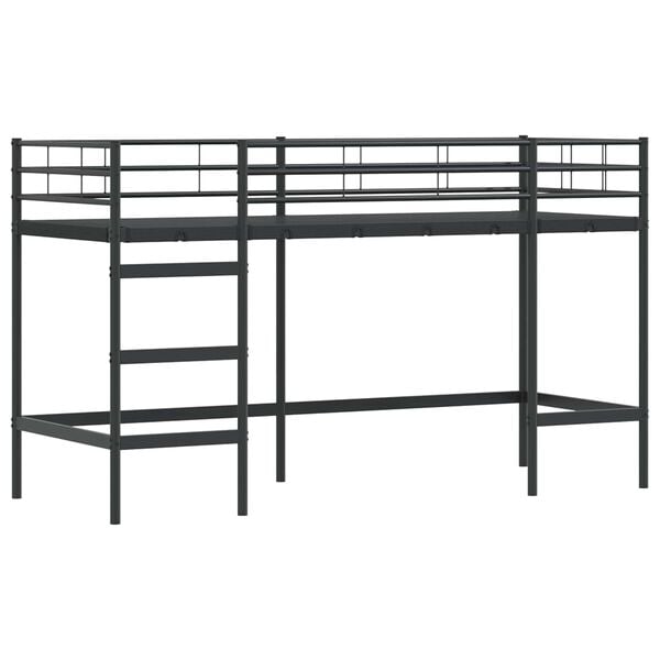 vidaXL Kids'Loft Bed Frame Black 74.5 x 190 cm Steel