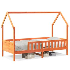 vidaXL Kids'House Bed Frame without Mattress Wax Brown 80x200 cm Pine