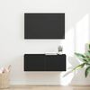 vidaXL TV Wall Cabinet Black 78.5 x 31 x 29.5 cm Engineered Wood