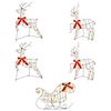 vidaXL Christmas Reindeer with sleigh 5 pcs 230 LEDs Warm White