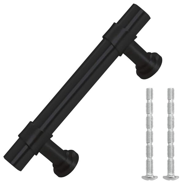 vidaXL Cabinet Handles 10 pcs Black 64 mm Stainless Steel