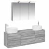 vidaXL Bathroom Furniture Set 4 pcs Grey Sonoma