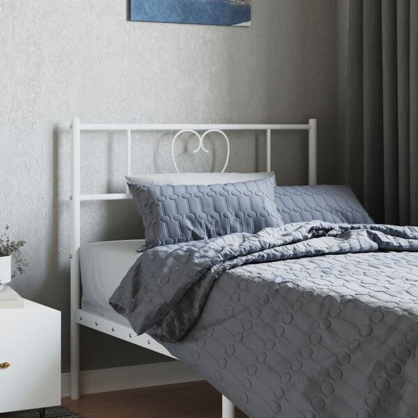 vidaXL Metal Replace Headboard White 90 cm