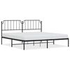 vidaXL Metal Bed Frame without Mattress with Headboard Black 200x200cm