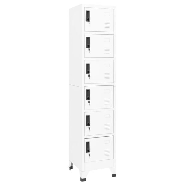 vidaXL Locker Cabinet White 38x40x180 cm Steel