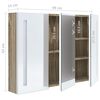 vidaXL LED Bathroom Mirror Cabinet 89x14x62 cm White and Oak