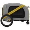 vidaXL Pet Bike Trailer Yellow and Grey Oxford Fabric and Iron