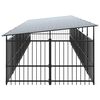 vidaXL Outdoor Dog Kennel with Roof Steel 13.14 m&sup2;