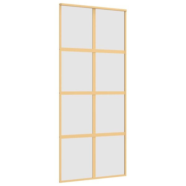 vidaXL Sliding Door Gold 90x205 cm Frosted ESG Glass and Aluminium